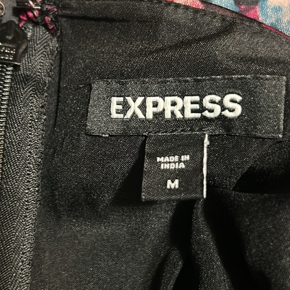 Express Fall Floral High Low Silk Satin Sexy Silhouette Dress Size Medium - Picture 12 of 12